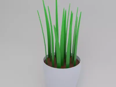 Minimal desk pot plant Free low-poly 3D model