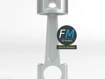 Engine piston 3D model 4