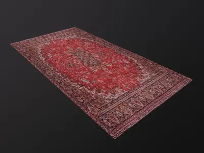 Carpet 3D Model oriental rug Low-poly 3D model
