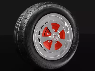 Jaguar Kent alloy with Pirelli sport tyre 3D model