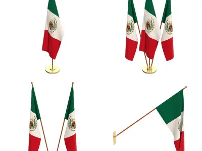Mexico Flag Pack 3D model
