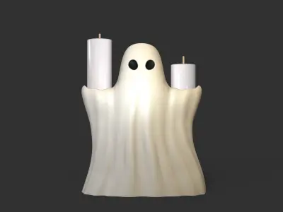 Cute Ghost Candlestick - Halloween Decoration Tool 3D print model