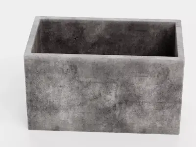 -Concrete Flower Pot V10- 3D model