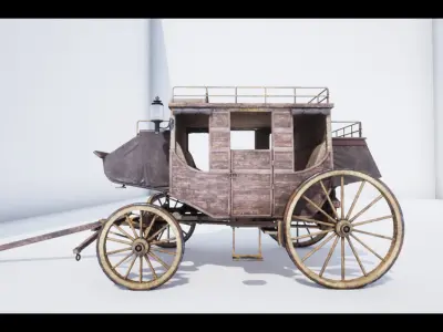 The Carriage 2  Low-poly 3D model