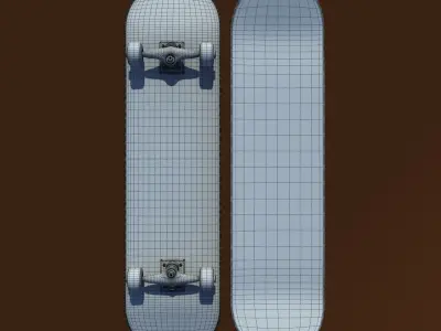 Realistic Rigged Skateboard Assets 3D model