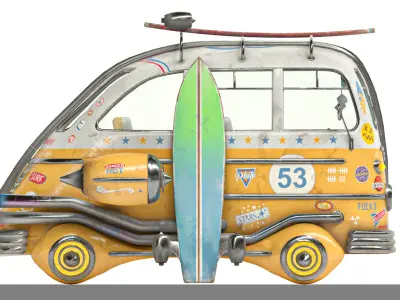 Low poly cyberpunk ban Low-poly 3D model