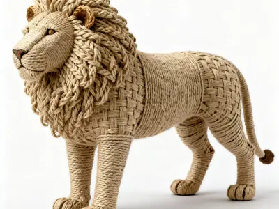 lion sculpture 3D print model 2