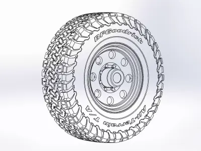 Wheels American Racing AR172 BAJA 17inch for scale model 3D print model