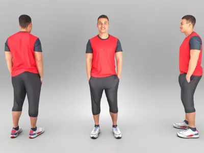 Handsome man in sportswear 428 Low-poly 3D model