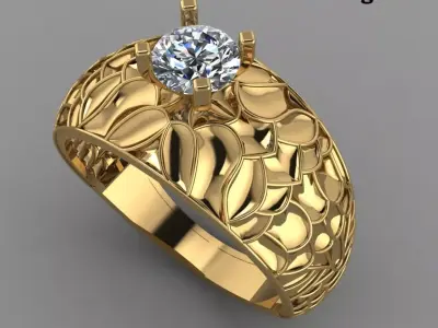 Antique Male diamond  ring 3D print model
