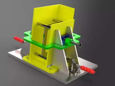 ndustrial Fixture   Precise CAD Model with Millimeter Dimensions 3D model