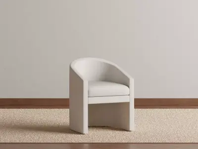 Curved Dining Or Desk Chair 3D model