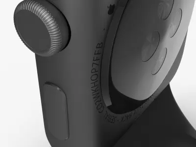 Apple Watch Sport Space Gray 42mm Low-poly 3D model