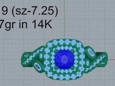 Square Halo Split Shank Ring 4019 3D print model