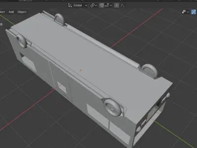 Old Electric City Bus Low-poly 3D model