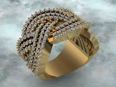 Knit Diamond Luxury Ring  3D print model