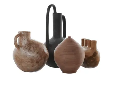 Decorative Clay Vases 3D model