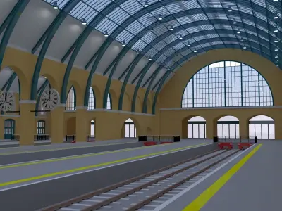 Kings Cross and Hitachi Azuma 3D Model Collection