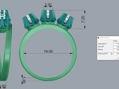 Jewelry Ring Gold 3D print model 21