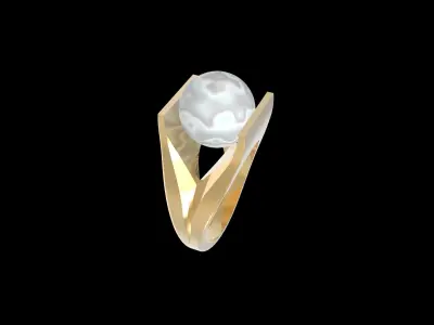 Ring with Mother Of Pearl 3D print model