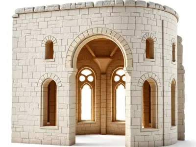 Medieval Stone Tower model pack Low-poly 3D model