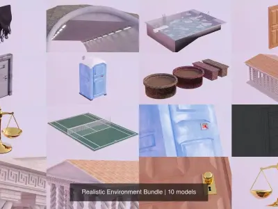 Realistic Environment Bundle 3D Model Collection