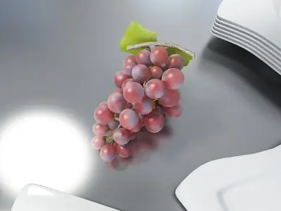 Red Grapes High Detail 3D model