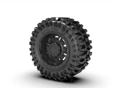 Black Rhino Abrams Wheel  and MICKEY THOMPSON BAJA PRO TIRE 3D print model