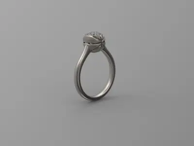 Basketball Solitaire Ring 3D print model