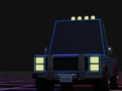 Low Poly Pickup Truck Low-poly 3D model
