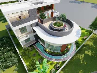 6-Bed room Luxurious duplex house  3D model