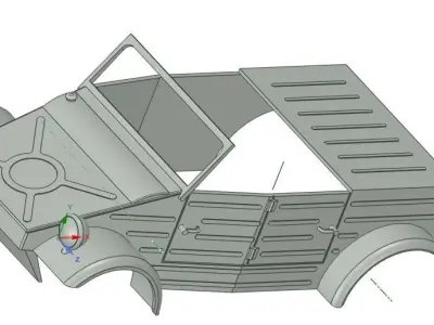 Alternative WPL C14 C24 chassis Kubelwagen typ 82 3D print model 3D print model