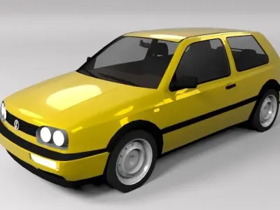 VW VOLKSWAGEN GOLF 3 LOWPOLY Low-poly 3D model