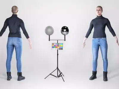 Young pretty woman casual style 163 Low-poly 3D model