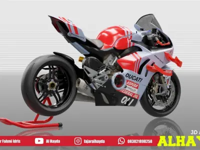 Panigale V4 Superleggera Gresini Racing fixed version Low-poly 3D model