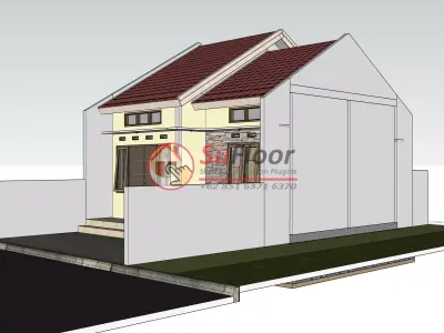 House 6x12m code 581 - Sketchup 3D model 3D model 3D model