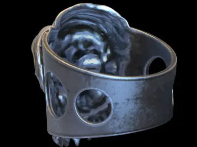 Skull ring jewelry bearded vol5  3D print model