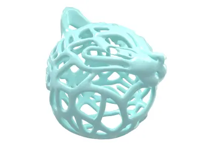 Abstract Cat Head Shape Decoration v1 002 Low-poly 3D model