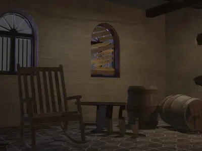 Old House Room Interior  3D model