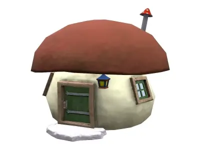 Mooshroomhouse mushroom house Low-poly 3D model