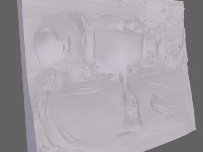 APPARITION OF FACE AND FRUITDISH ON A BEACH-SALVADOR DALI 3D print model