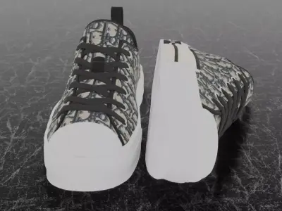 CHRISTIAN DIOR B23 LEAGUE OBLIQUE BEIGE 3D SHOES Low-poly 3D model