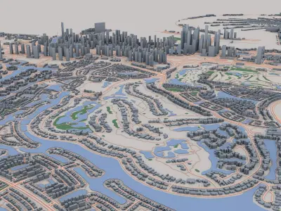 The Palm Jumeirah Dubai 3D model