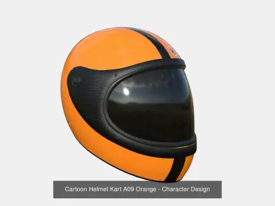 10 Cartoon Karts Orange Collection - Vehicle Racing Design 3D Model Pack