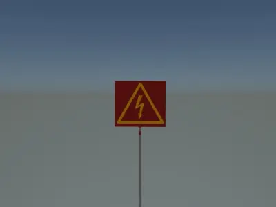 Sign electrical Low-poly 3D model