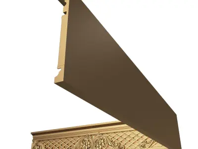 Cornice Decoration Molding 014 90 Degree Low-poly 3D model