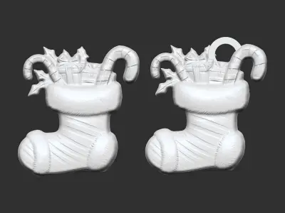 christmas socks decoration 3D print model