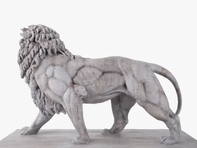 Stone Lion Statue 3D model