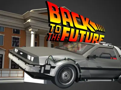  DeLorean - Back To The Future 3D model