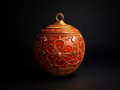 Elegant Ornate Christmas Ornament Decorative Holiday Bauble 3D print model